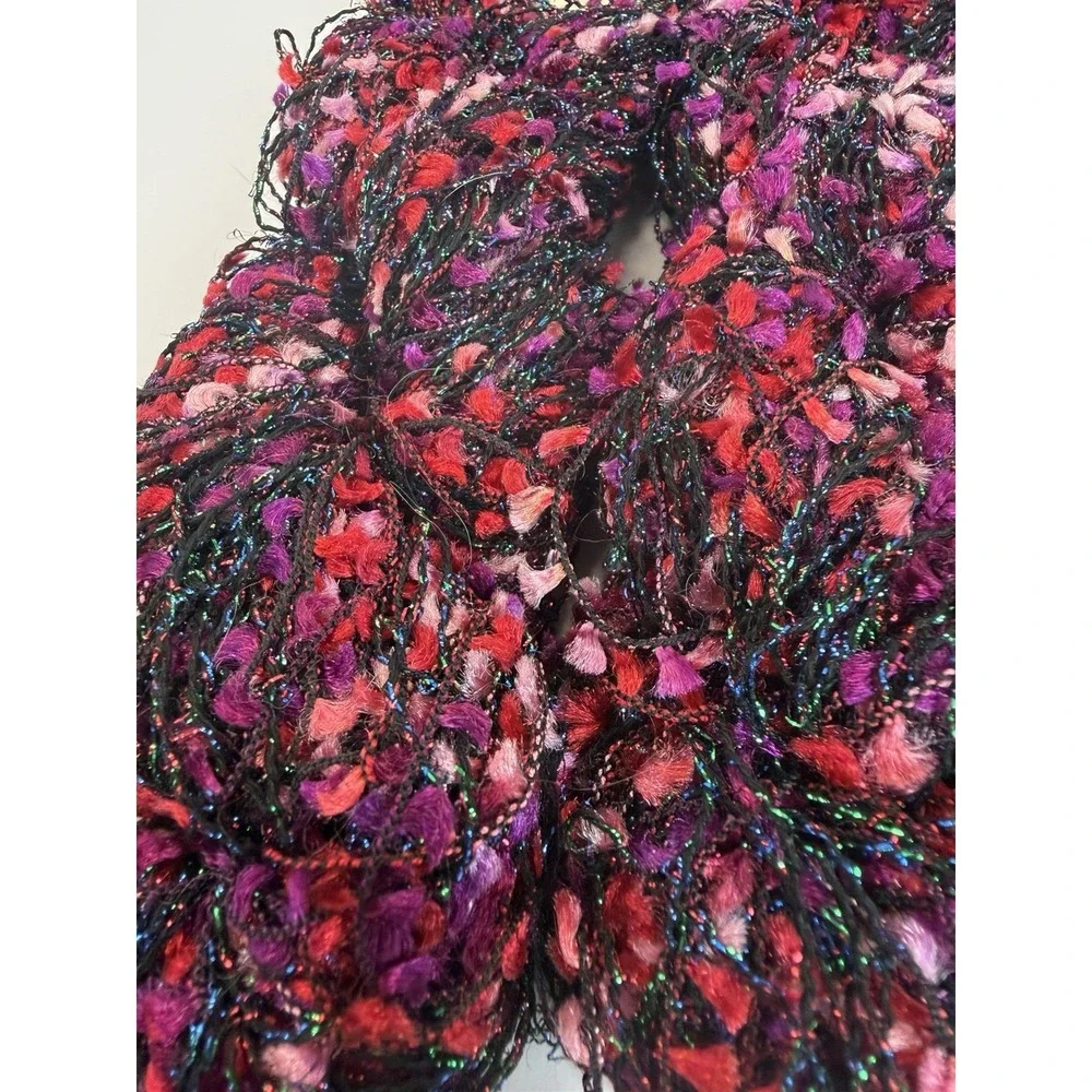 Great Adirondack Yarn Lot 3 Glitz Poppy Nylon Poly Hand Dyed Pink Red Purple